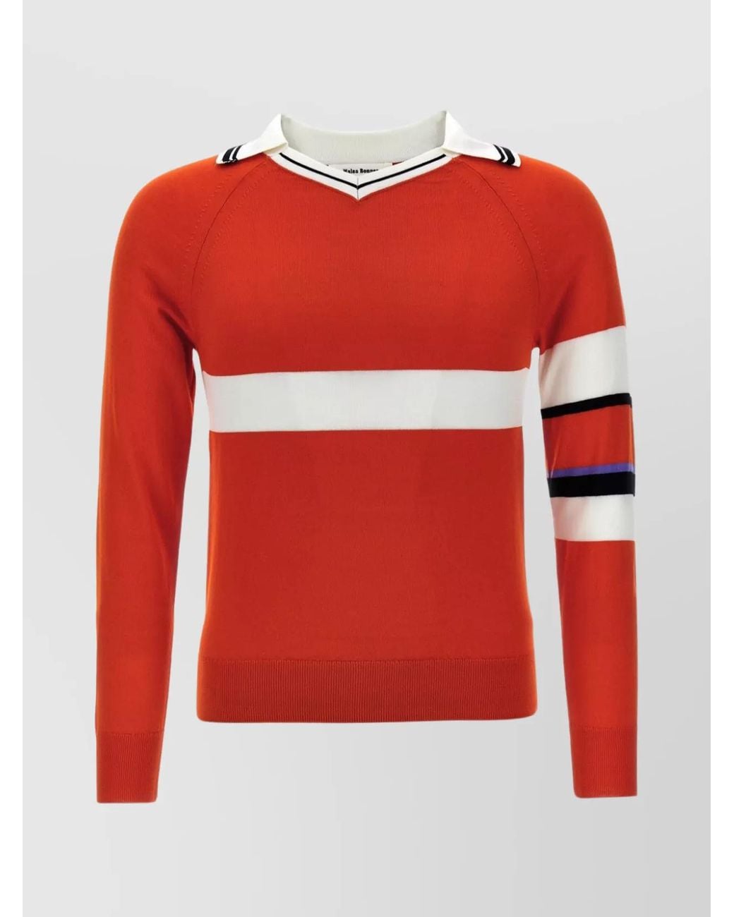 Wales Bonner Red "Serenity" Crew Neck Sweater for men