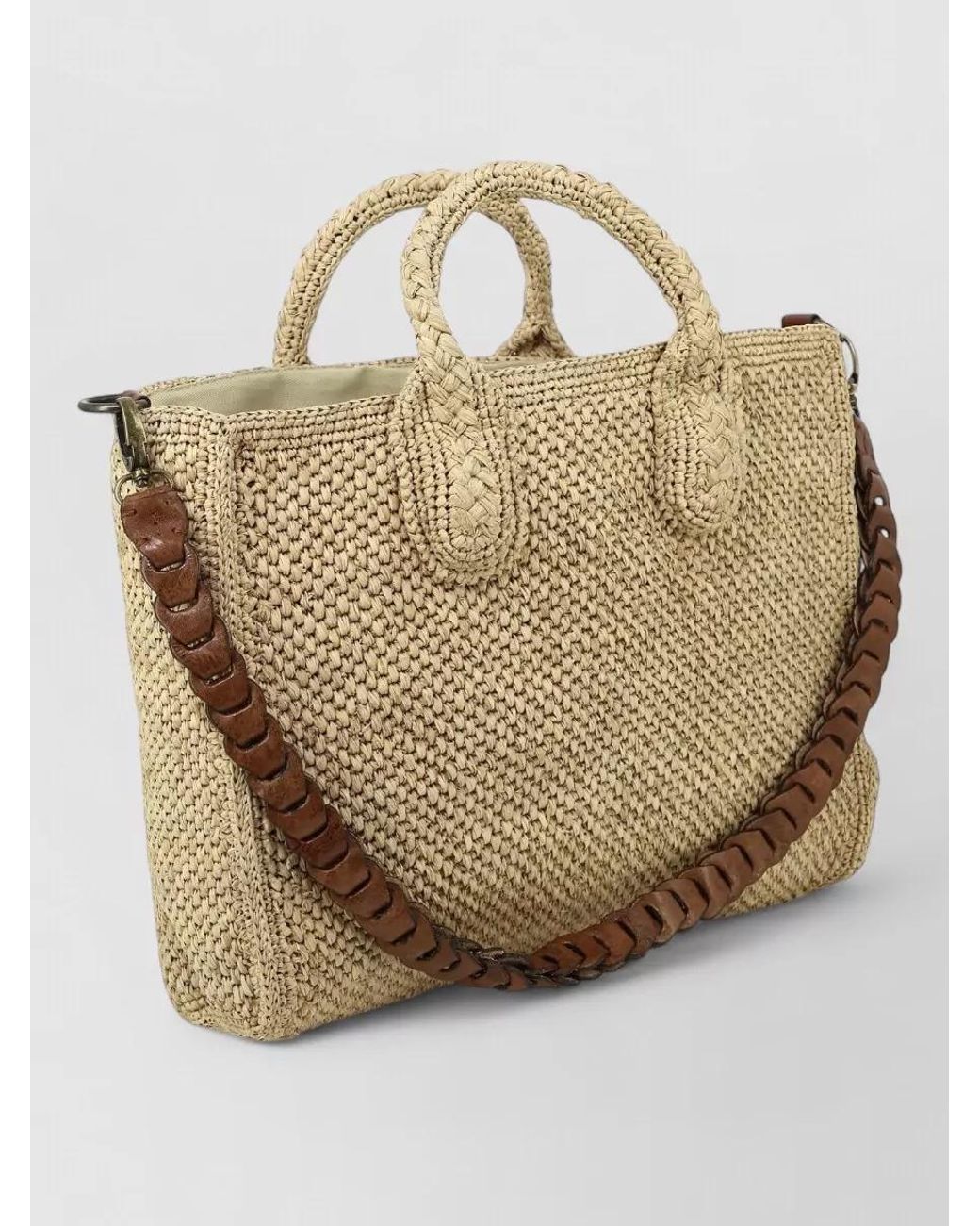 IBELIV Natural Raffia Leather Crossbody Bag