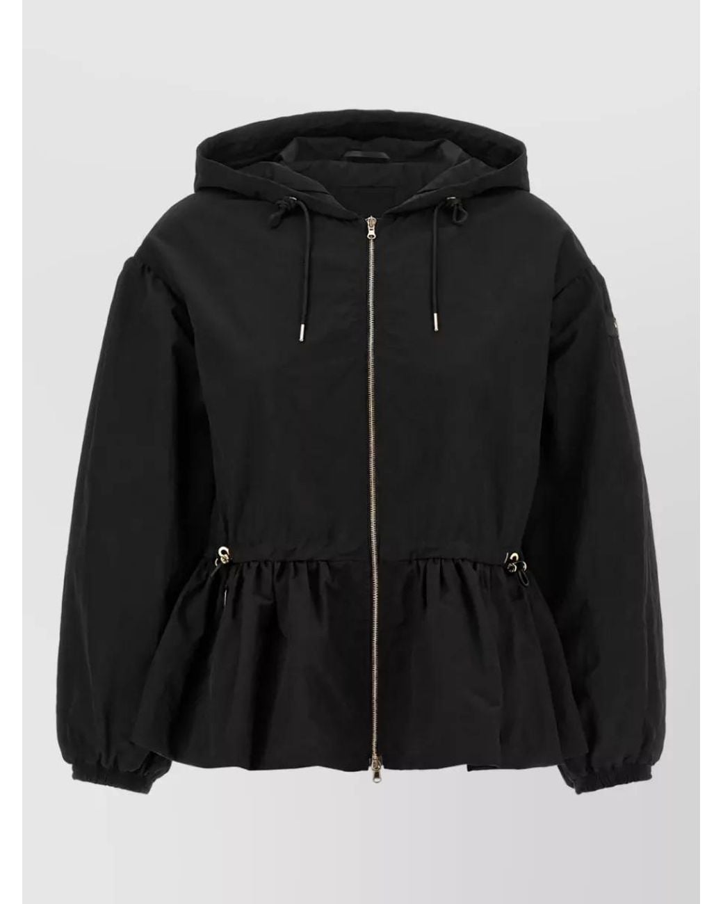 Tatras Black Nylon Hooded Oversized Coat
