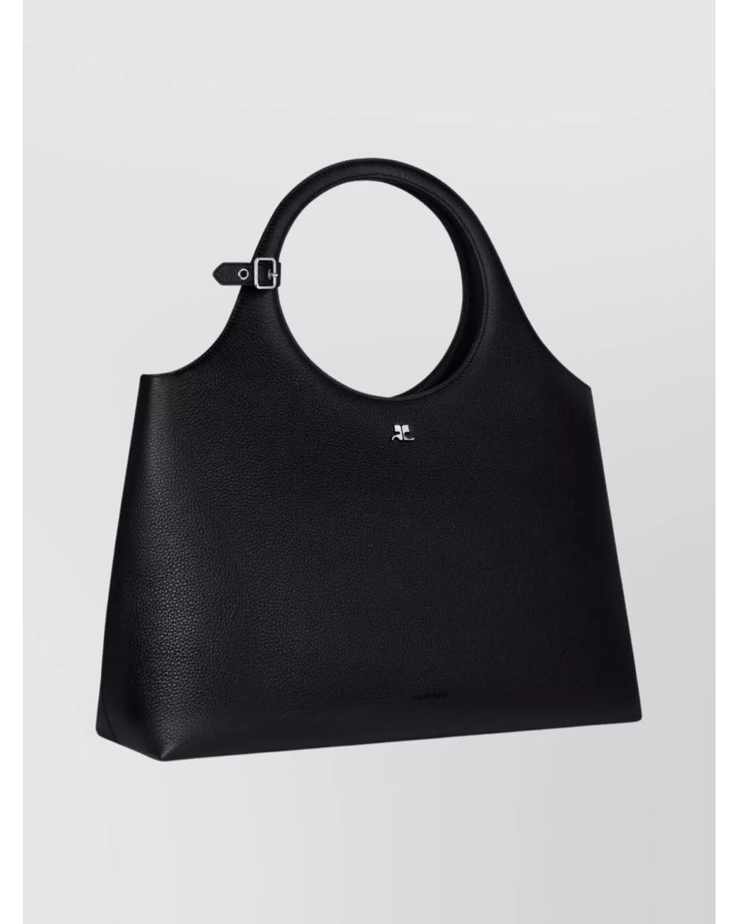 Courreges Black Large Holy Day Leather Shoulder Bag