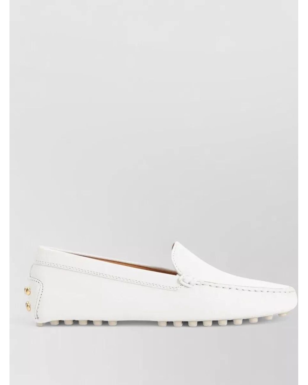 Tod's White Leather Loafers
