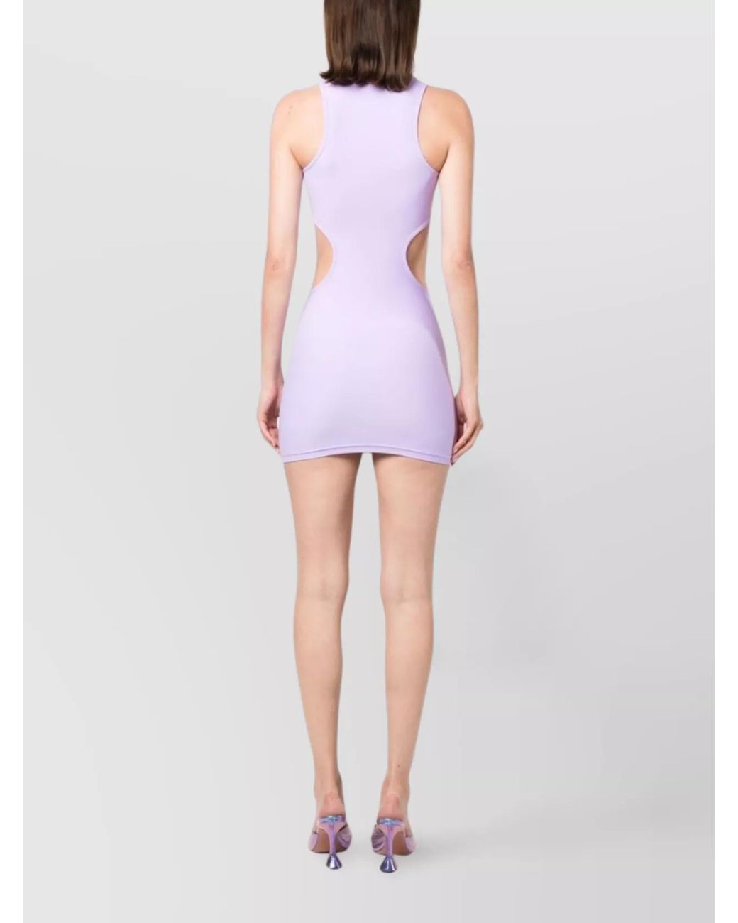 Reina Olga Purple Cutout Sleeveless Mini Dress