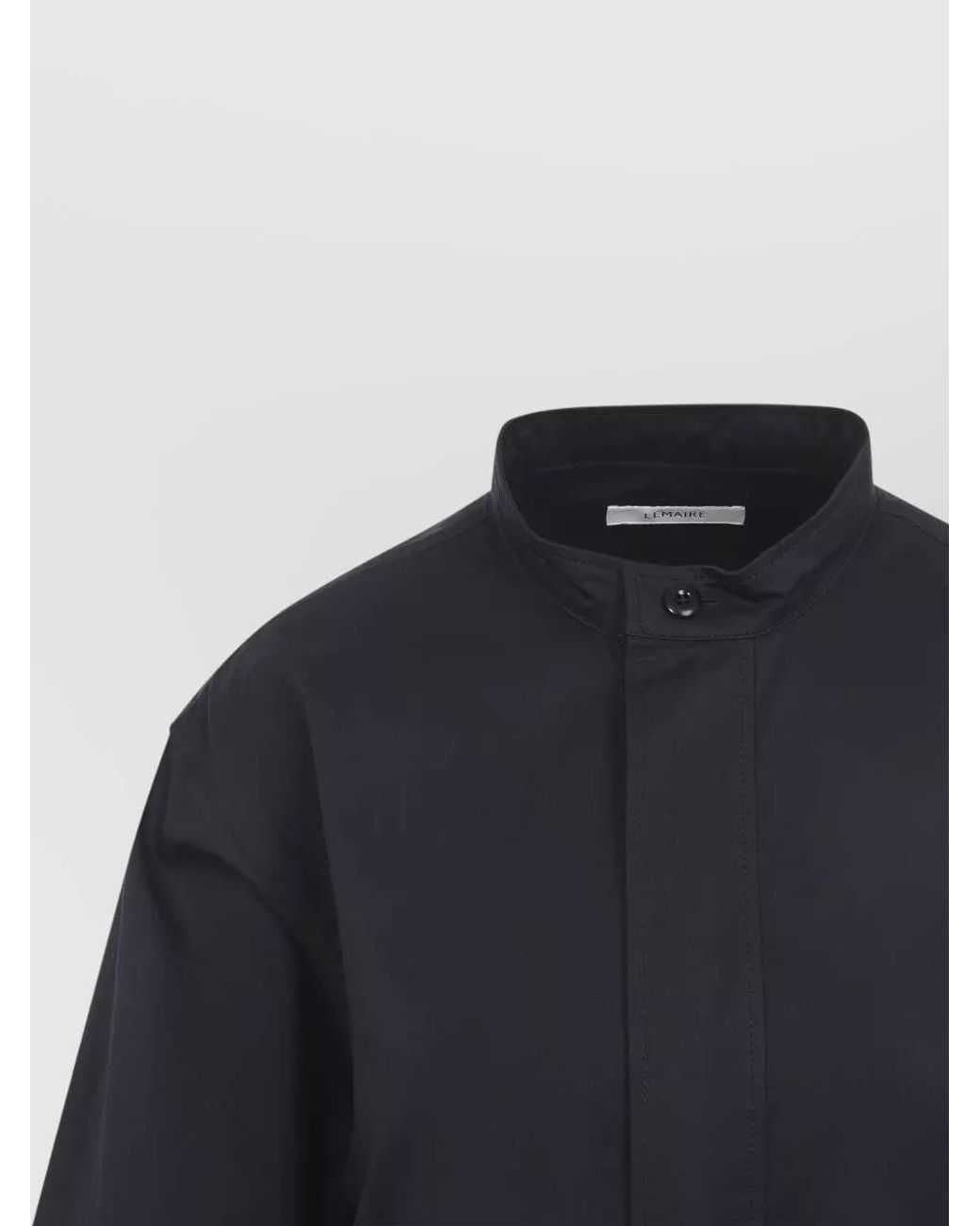 Lemaire Blue Cotton Oversized Midi Shirt Dress