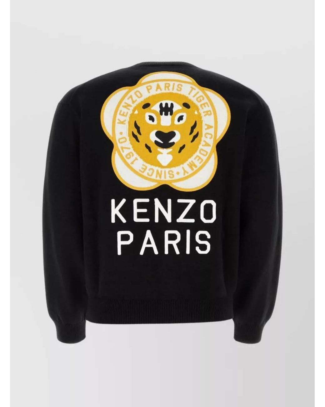 KENZO Blue Ribbed Cardigan With V Neckline And Graphic Print for men