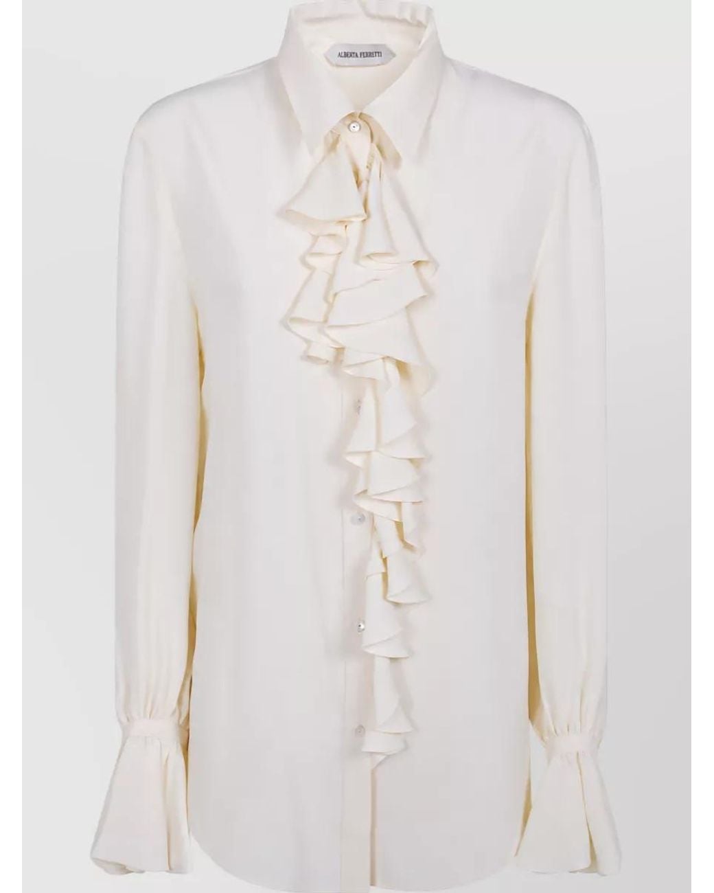 Alberta Ferretti White Silk Blend Shirt