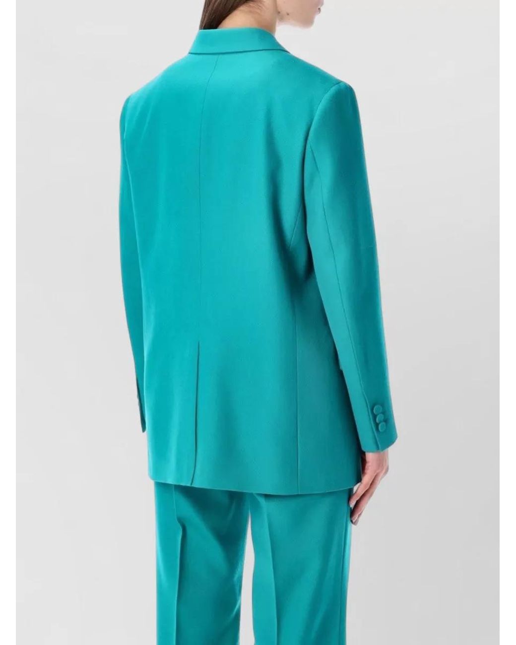Fendi Blue Wool Double-Breasted Blazer