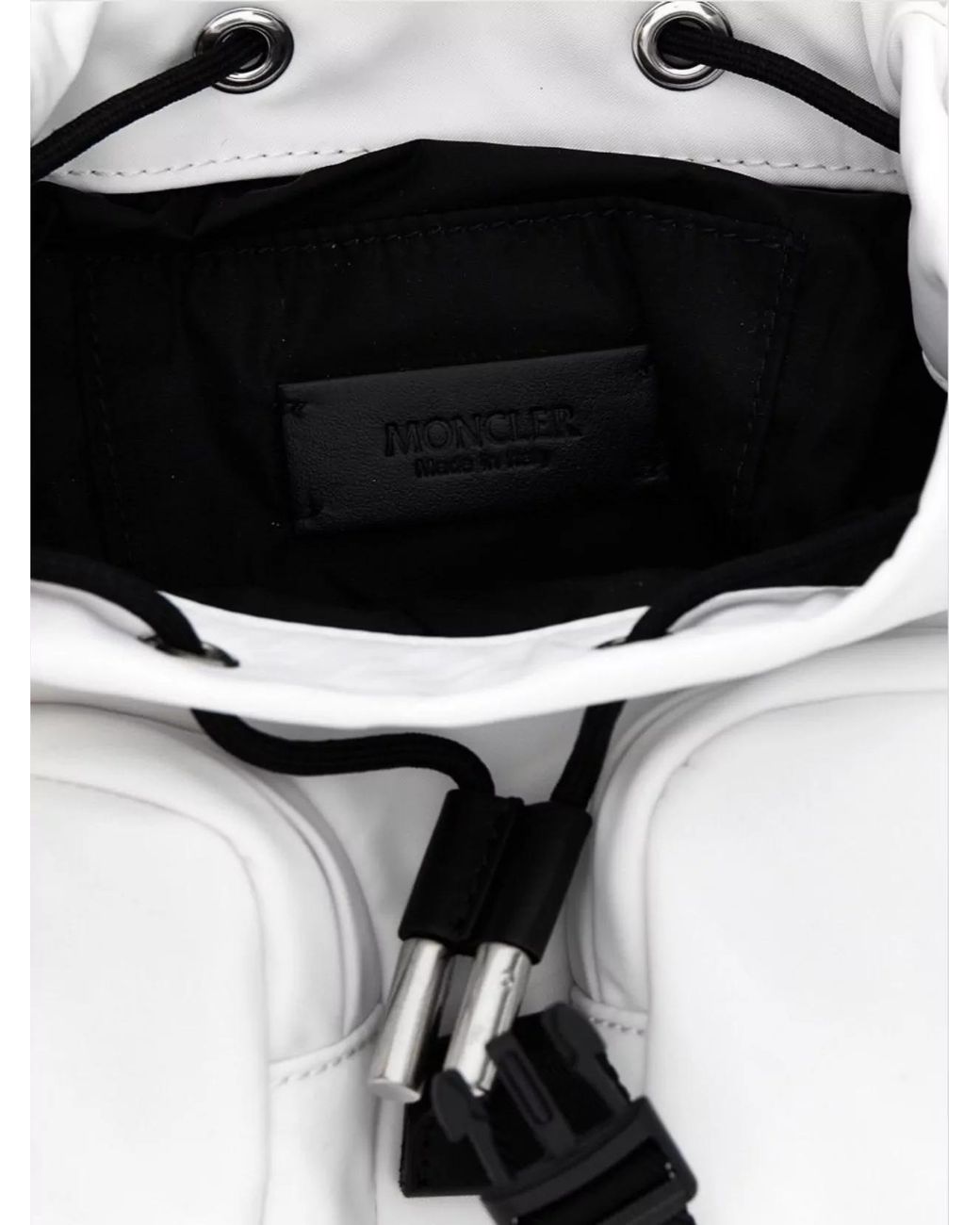 Moncler White Mini Water Repellent Backpack