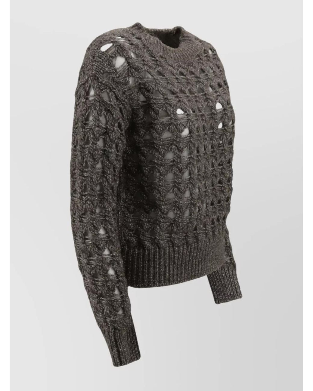 Herno Black Alpaca Wool Openwork Knit Jumper
