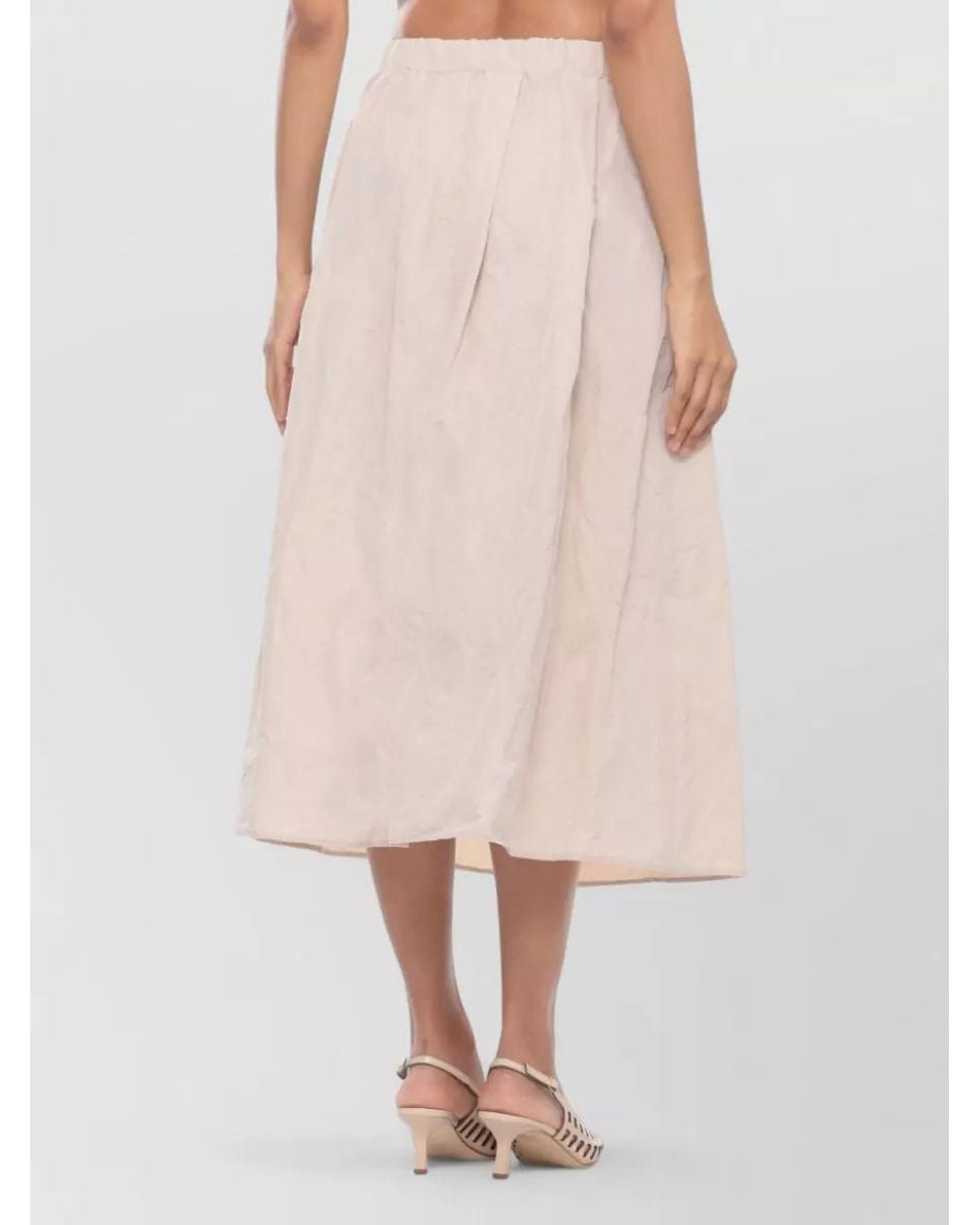 Antonelli Natural Midi Pleated Skirt