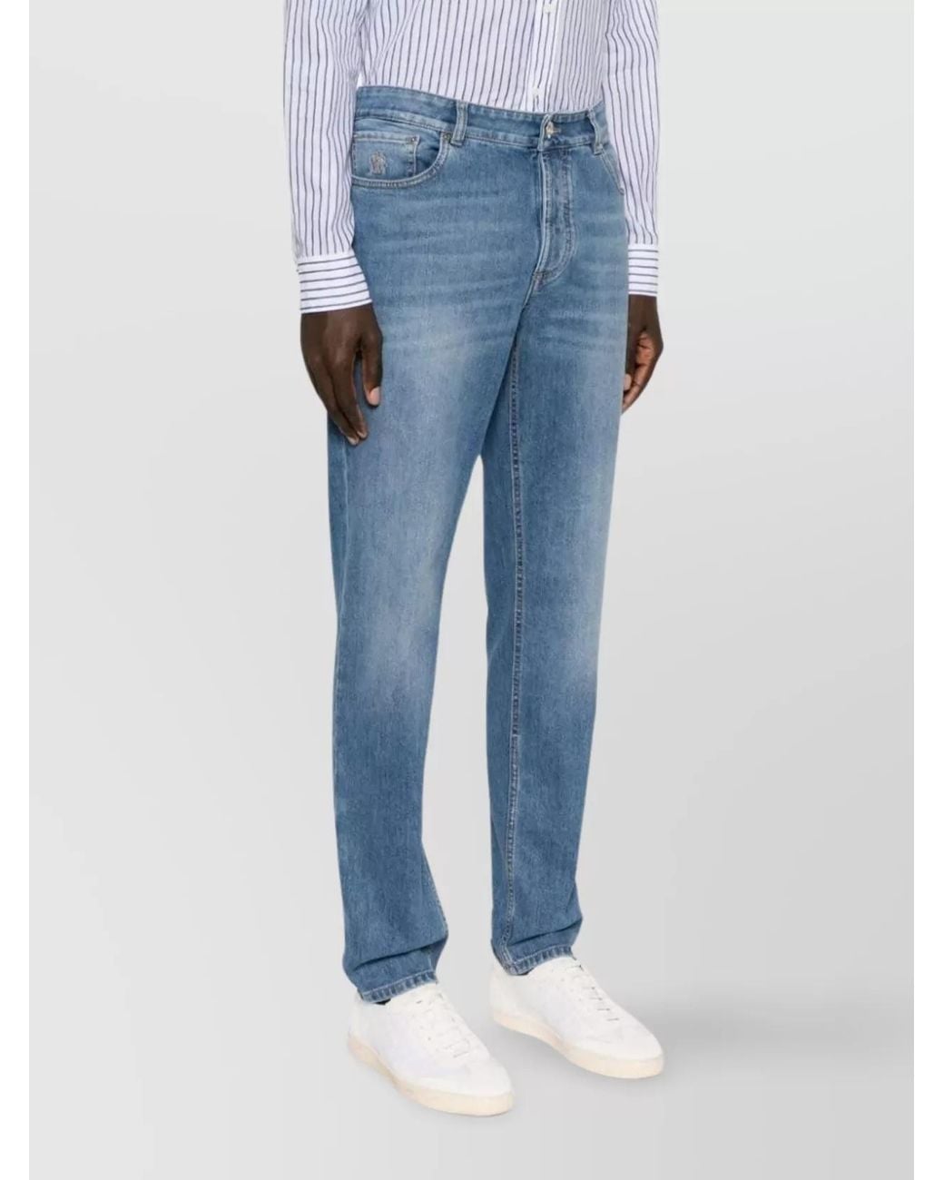 Brunello Cucinelli Blue Denim Straight-Leg Jeans for men