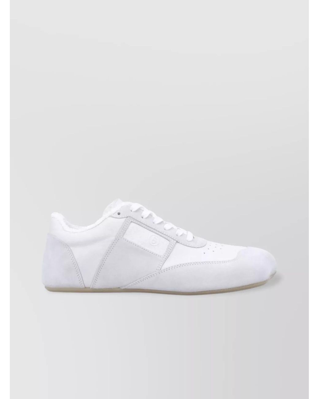 MM6 by Maison Margiela White Leather Low-Top Sneakers for men