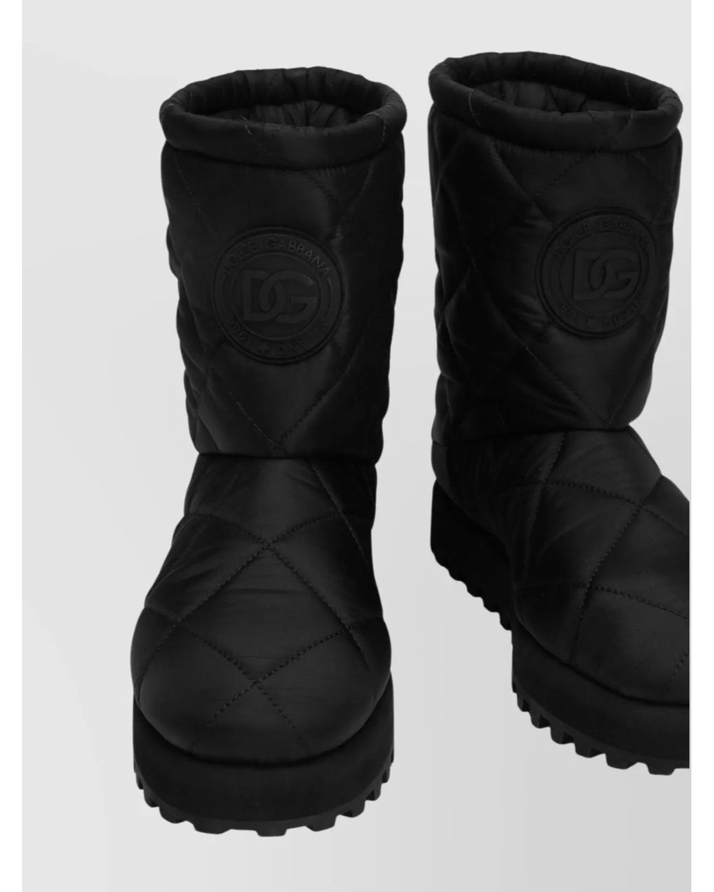 Dolce & Gabbana Black Quilted Boots for men
