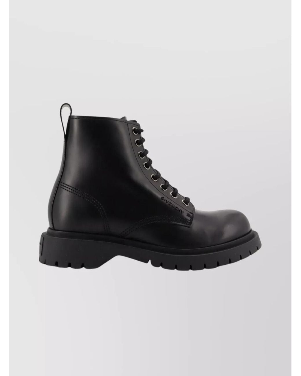 Givenchy Black Leather Lace-Up Ankle Boots for men