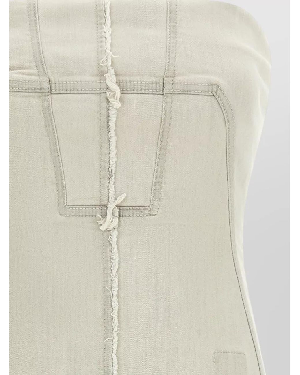 Rick Owens Natural Denim Off-The-Shoulder Bustier Top