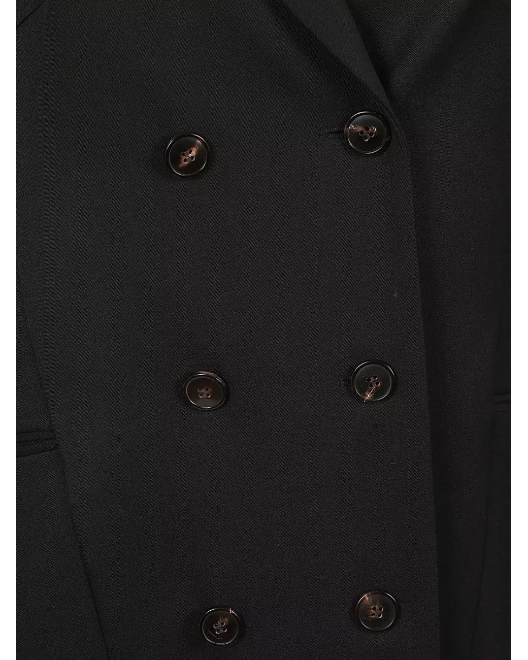 Dries Van Noten Black Wool Elongated Double-Breasted Coat