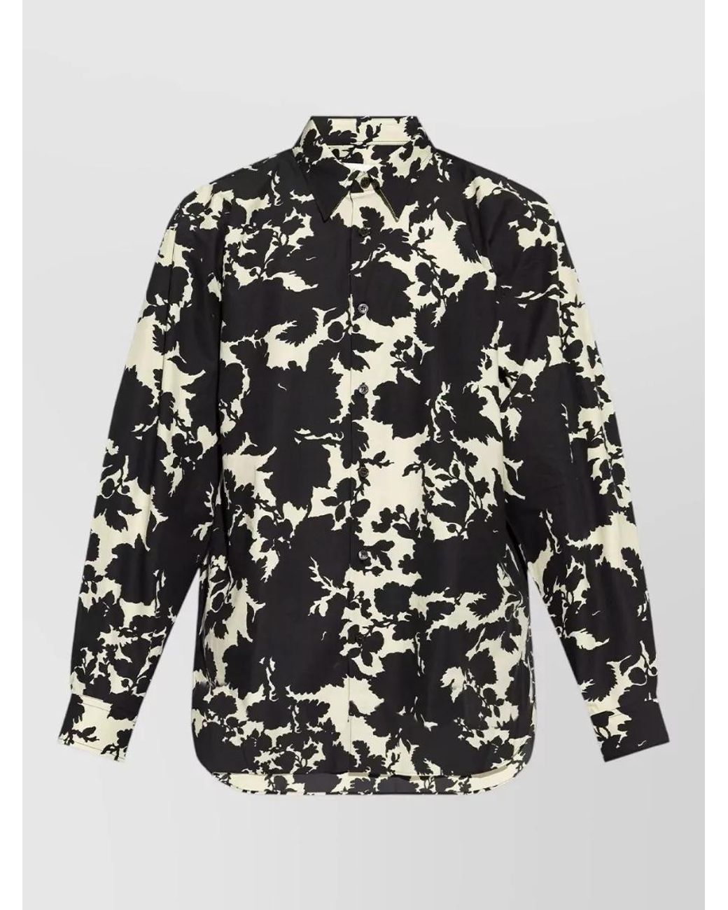 Dries Van Noten Black Patterned Cotton Shirt for men