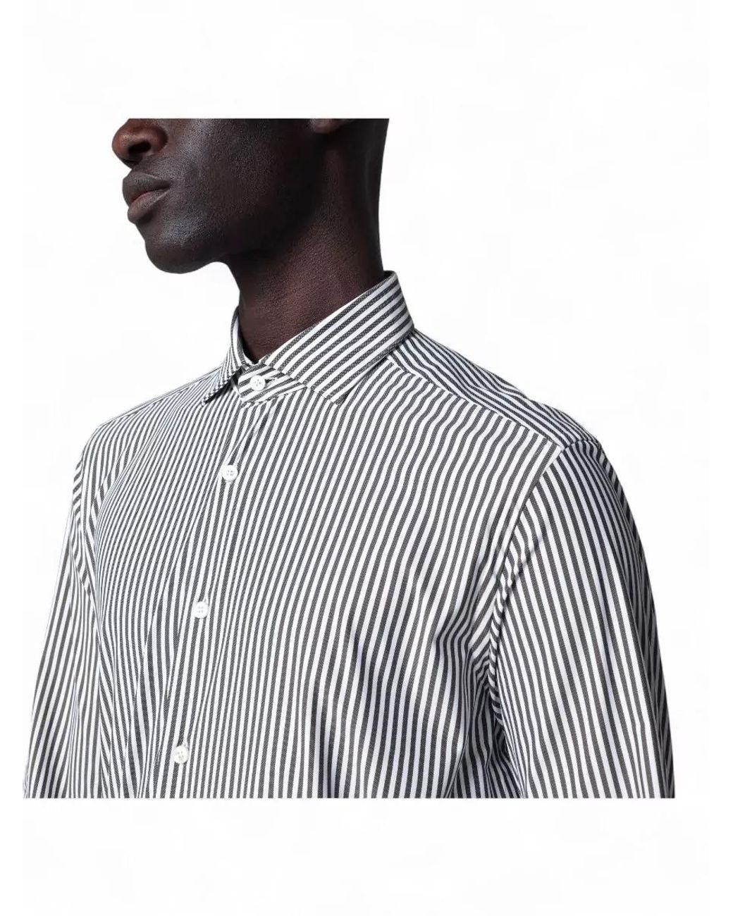 Xacus Gray Striped Tailor-Fit Shirt for men