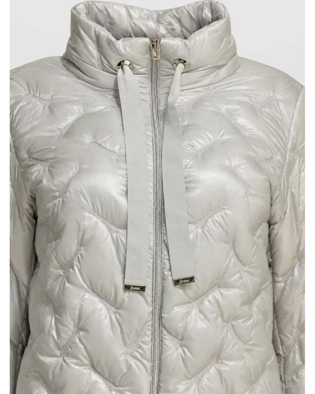 Herno Gray Down Long Parka Coat