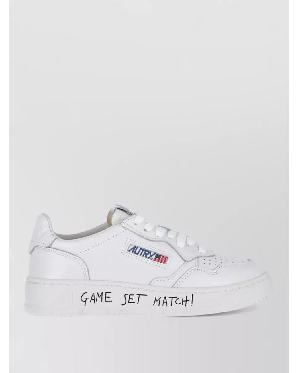 Autry White Leather Low-Top Sneakers