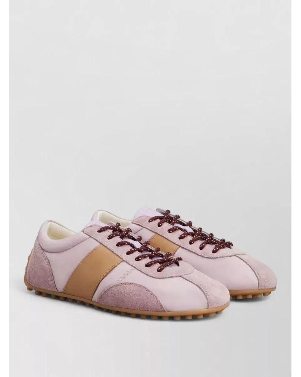 Tod's Pink Leather Low-Top Sneakers