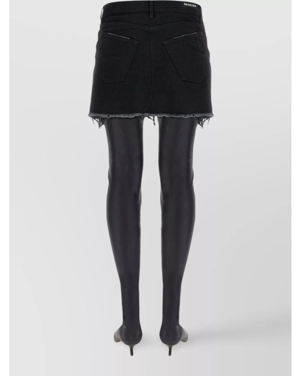 Balenciaga Black Denim Mini High-Waisted Skirt