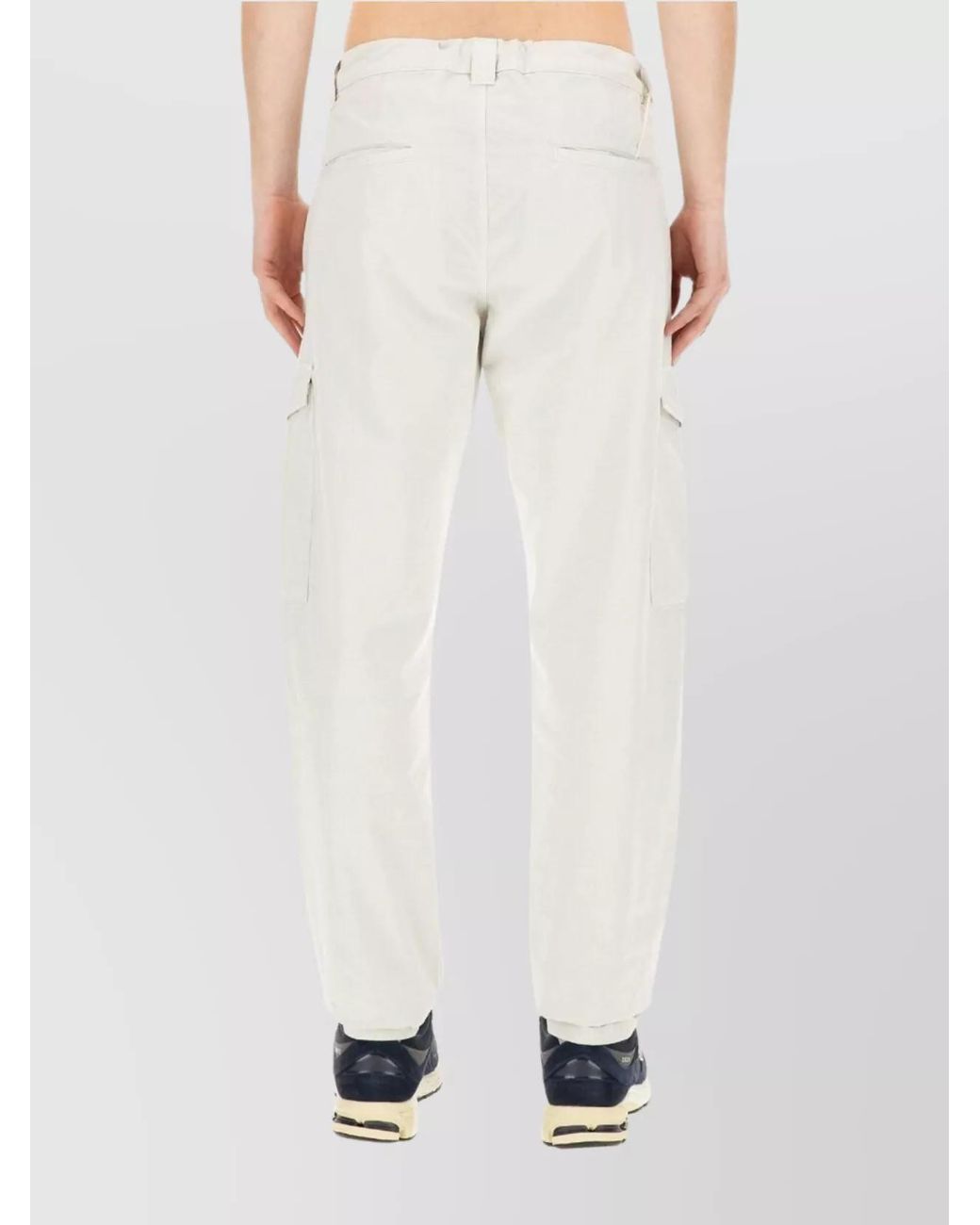 Aspesi White Cotton Straight-Leg Trousers for men