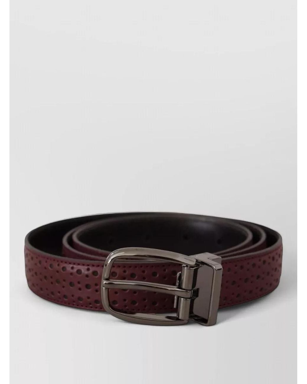 Dolce & Gabbana Brown Leather Perforated Belt for men