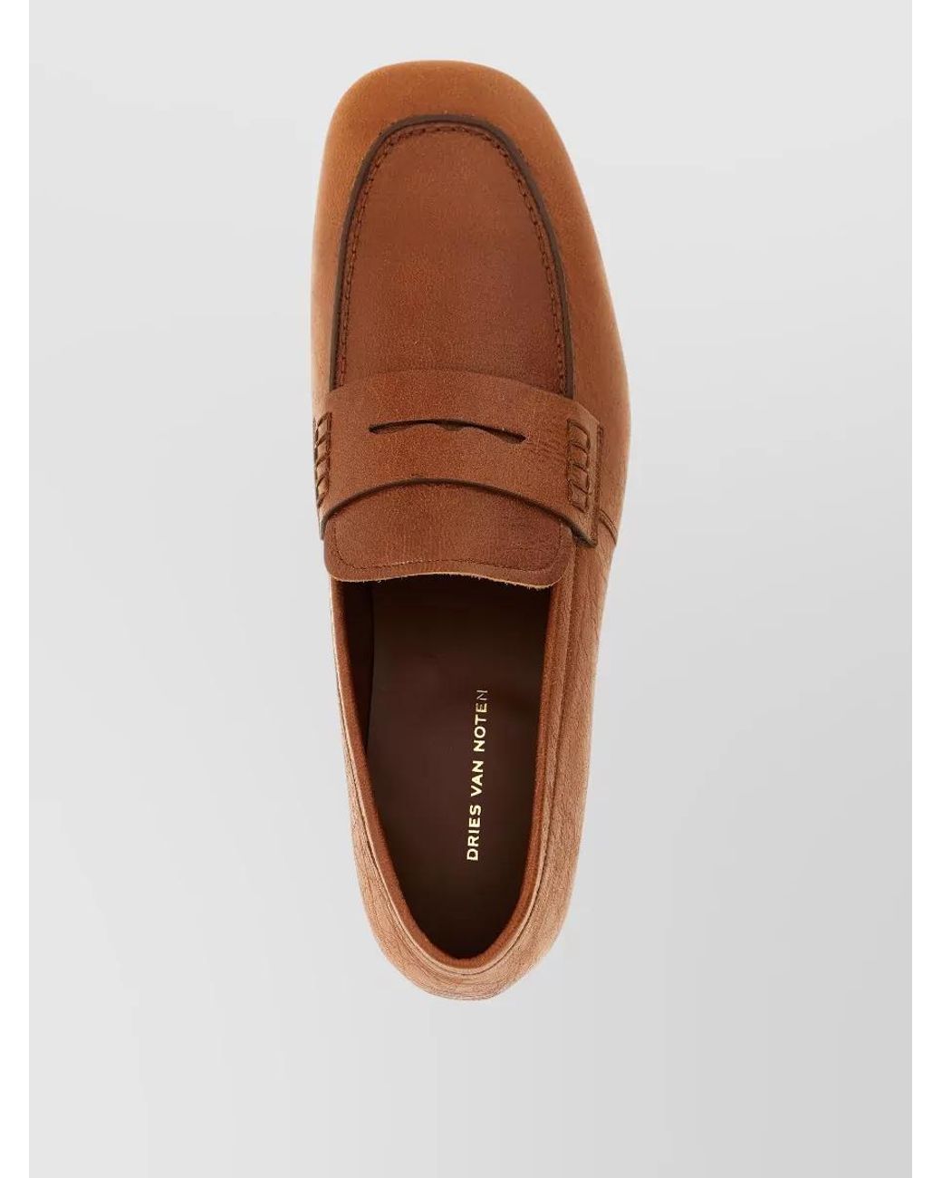 Dries Van Noten Brown Leather Penny Loafers