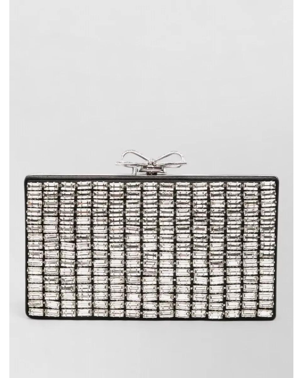 Self-Portrait White The Bow Crystal Clutch Bag