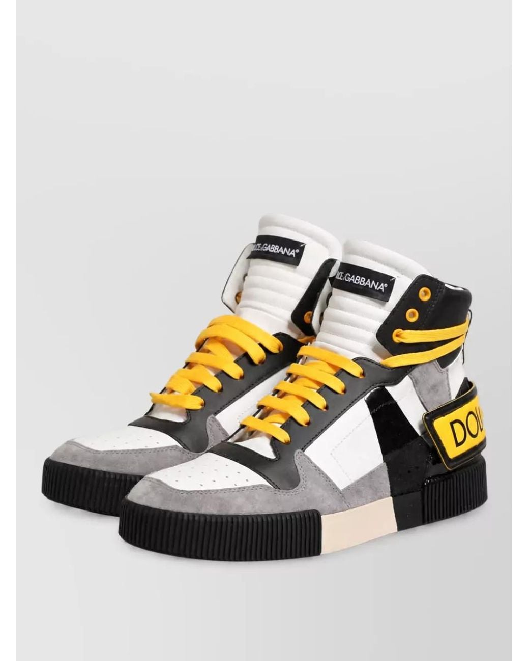 Dolce & Gabbana Multicolor Leather Hi-Top Sneakers for men