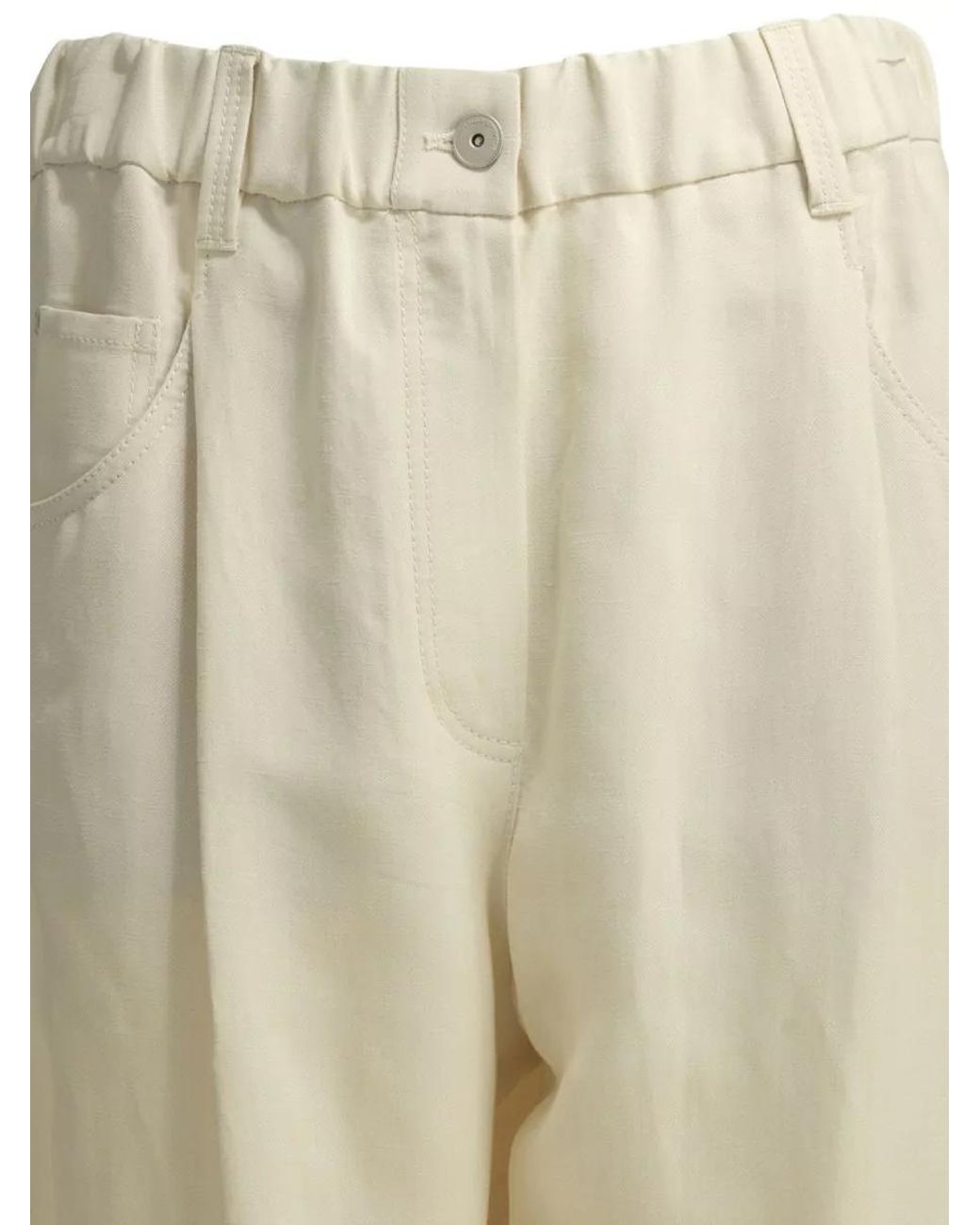 Brunello Cucinelli Natural Fluid Tailored Shorts