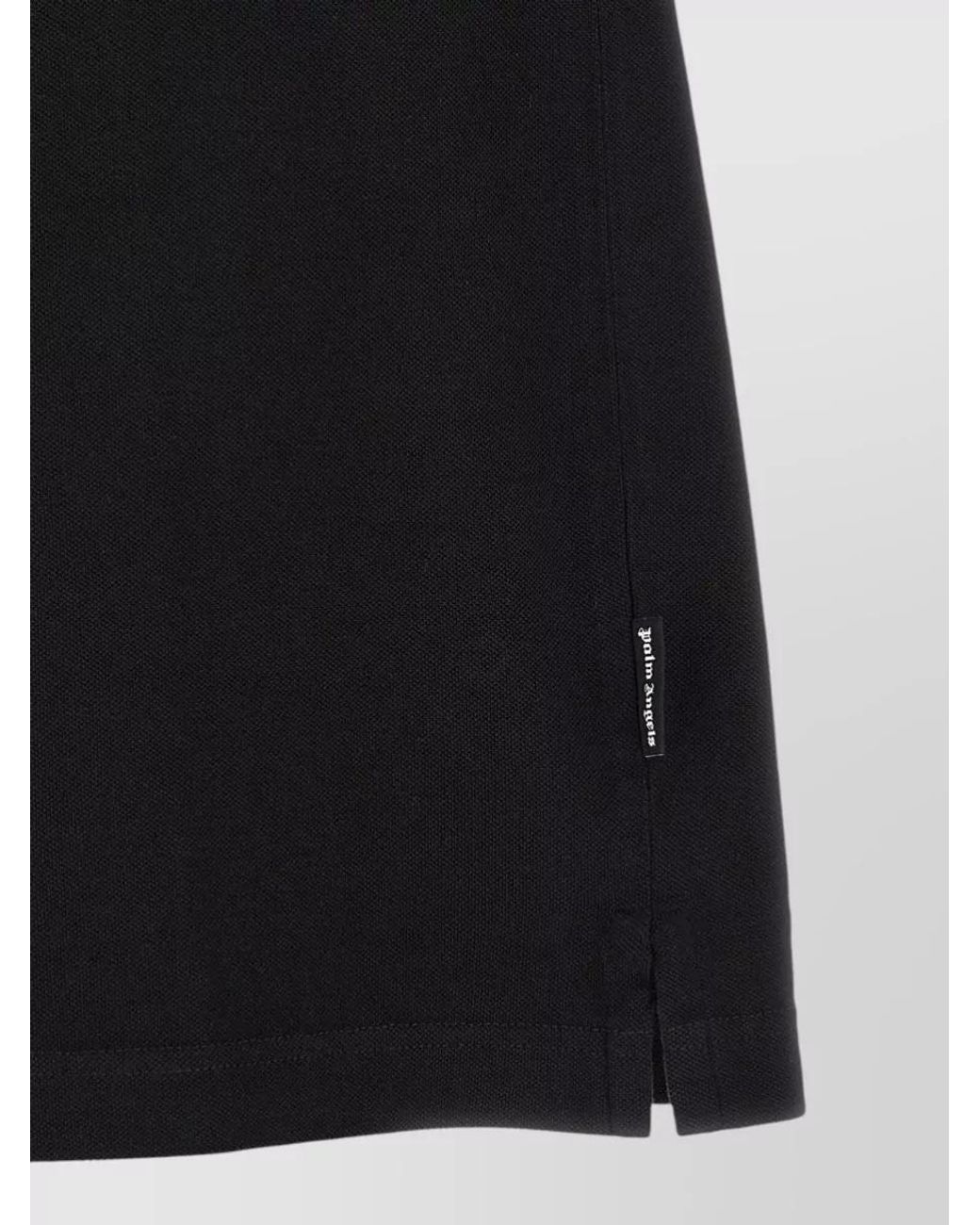 Palm Angels Black Logo Patch Polo Shirt for men