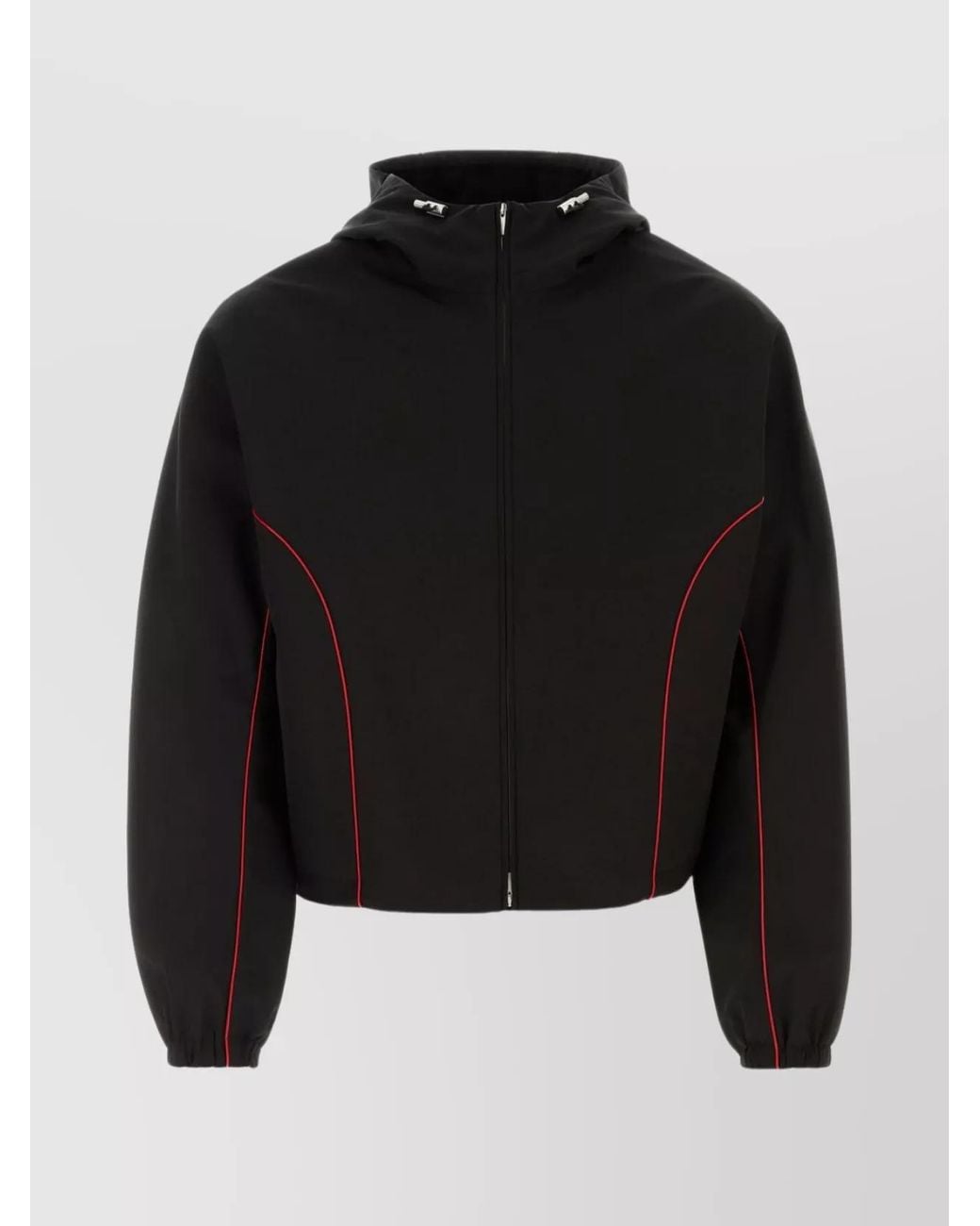 Ferragamo Black Rubber Trim Hooded Jacket for men