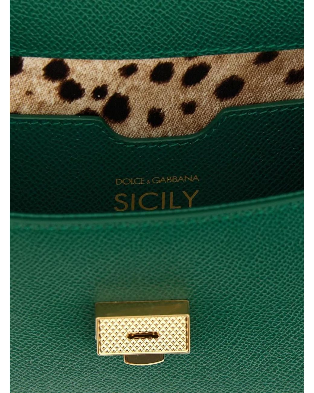 Dolce & Gabbana Green Sicily Small Leather Shoulder Bag
