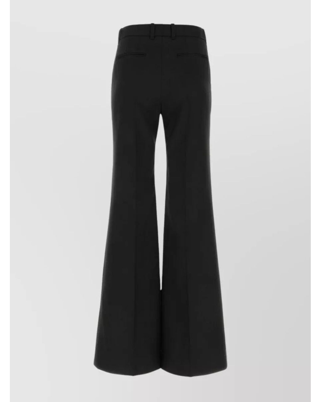 Chloé Black Silk Wool Flared Trousers