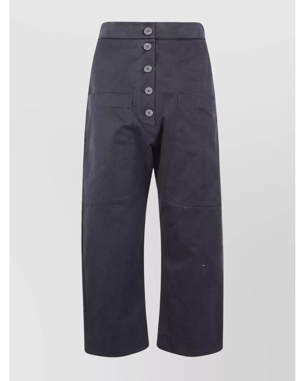Studio Nicholson Blue Cotton Wide-Leg Trousers