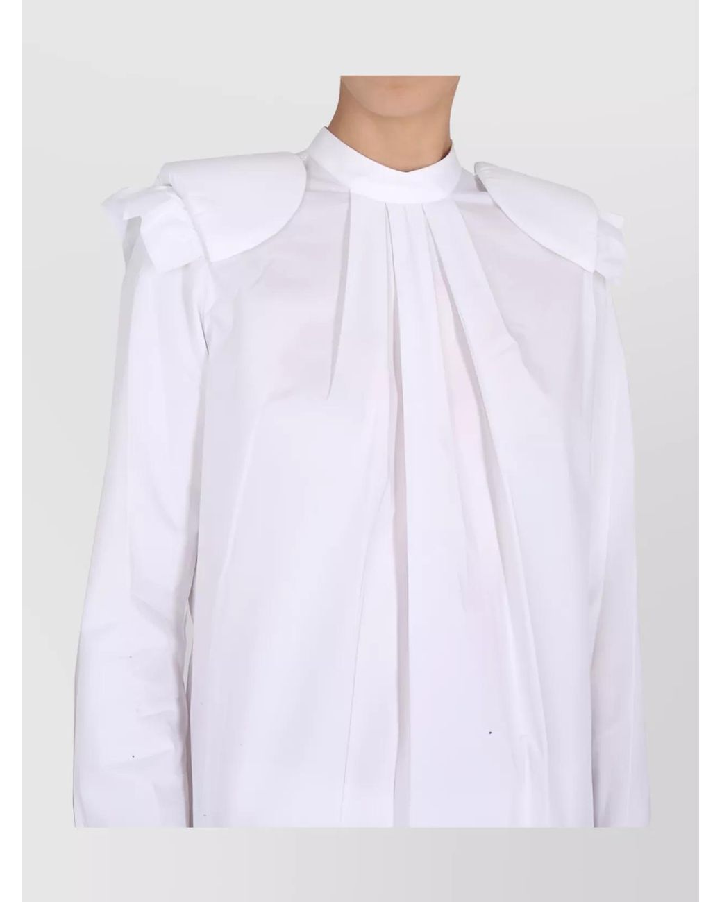 Raf Simons White Cotton Padded-Shoulder Shirt Maxi Dress