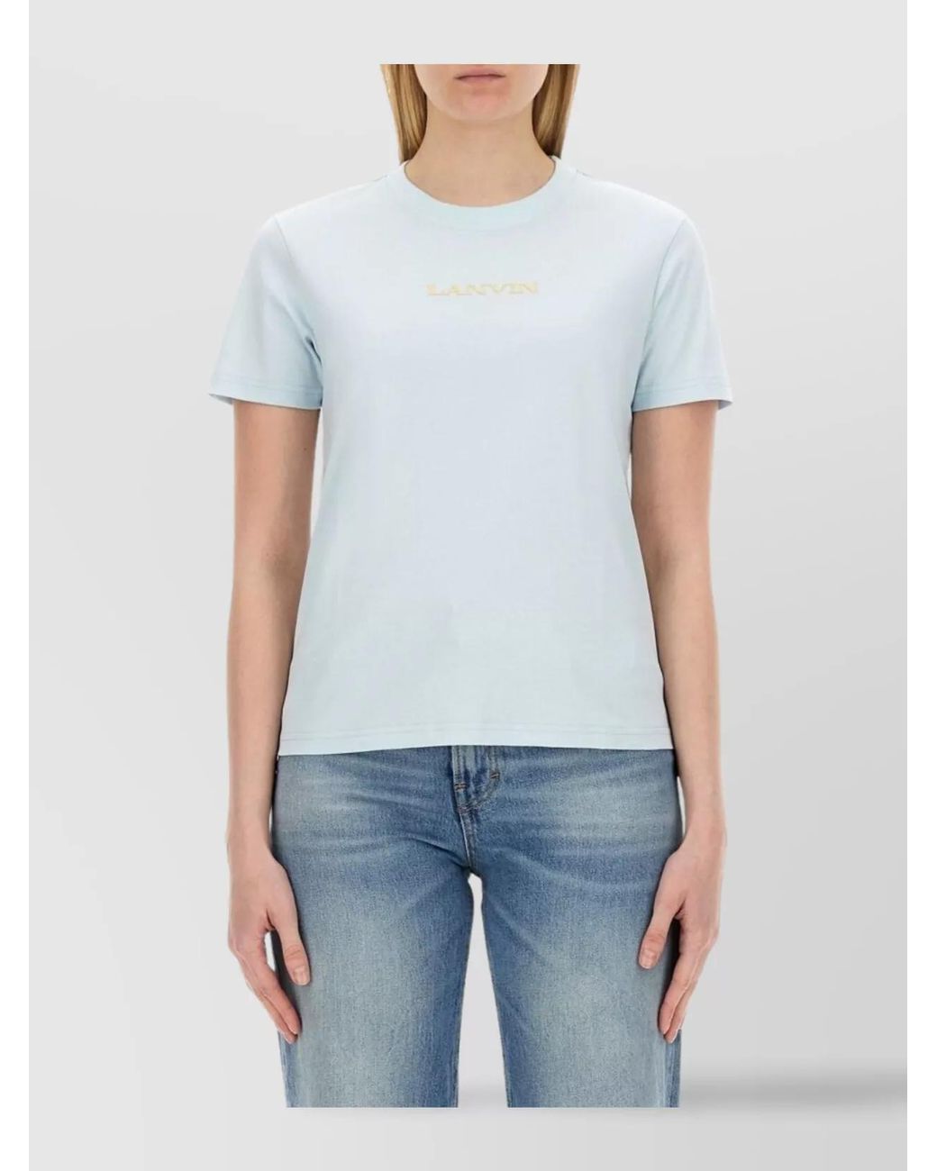 Lanvin Blue Regular-Fit Logo T-Shirt