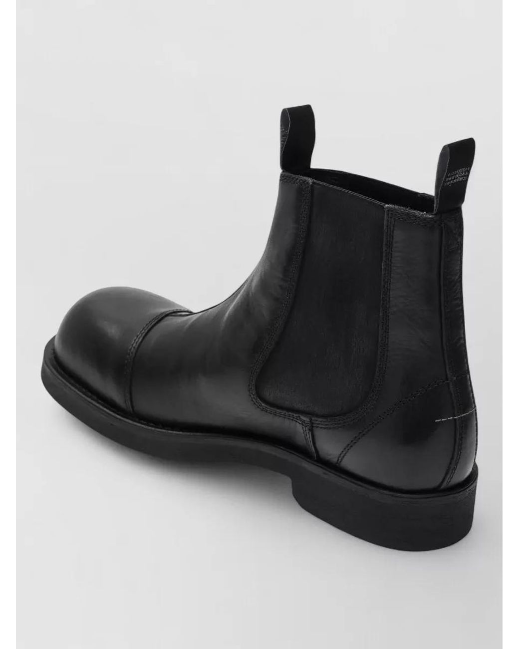 MM6 by Maison Margiela Black Leather Chelsea Ankle Boots for men