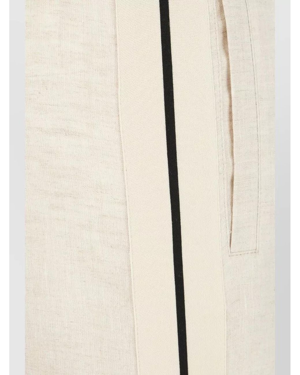 Palm Angels Natural Linen Wide-Leg Trousers