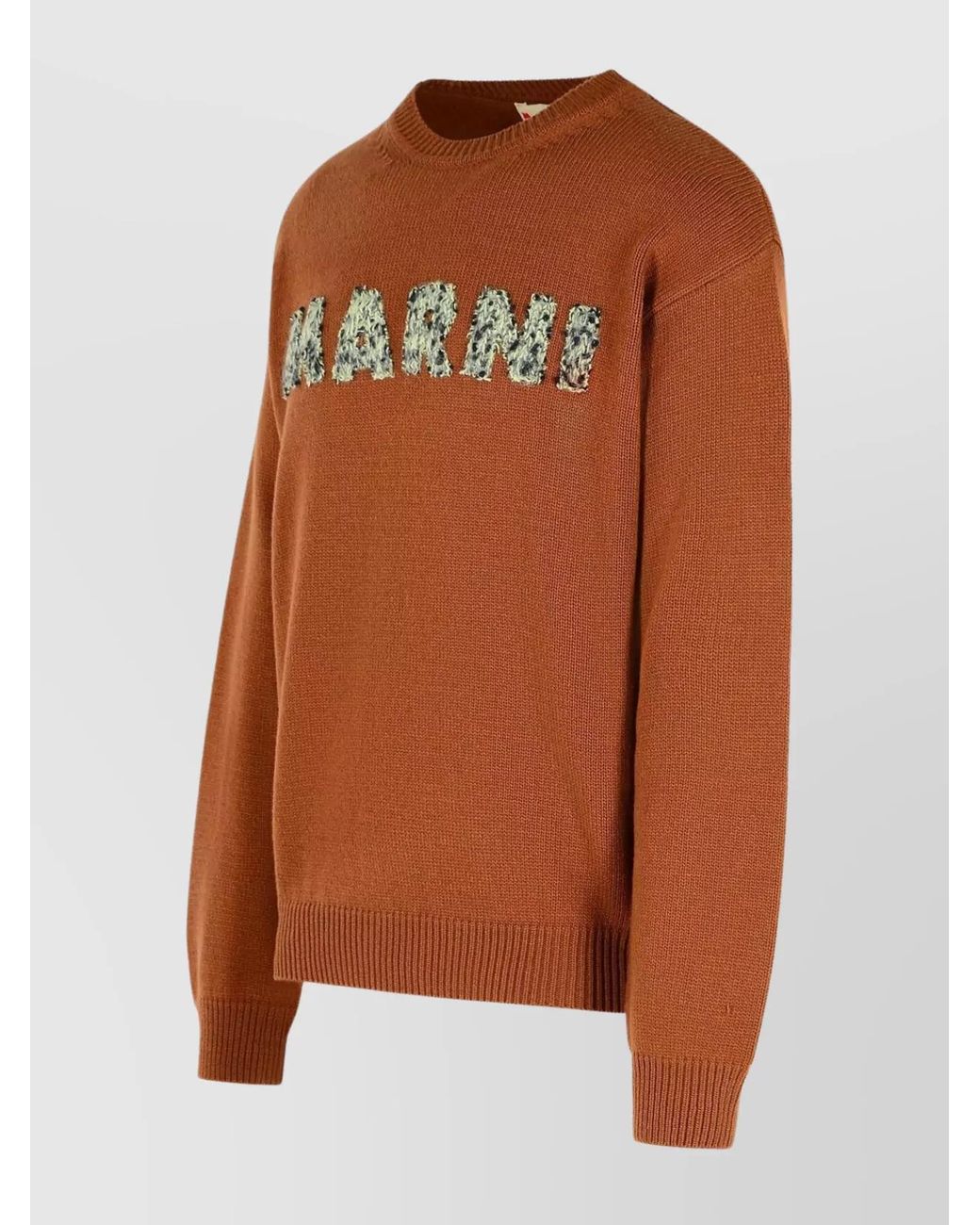 Marni Brown Virgin Wool Crewneck Sweater for men