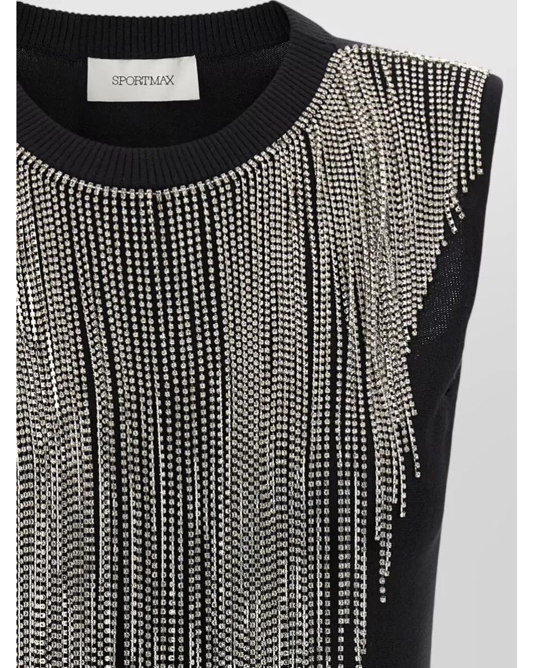 Sportmax Black Virgin Wool Knitted Top