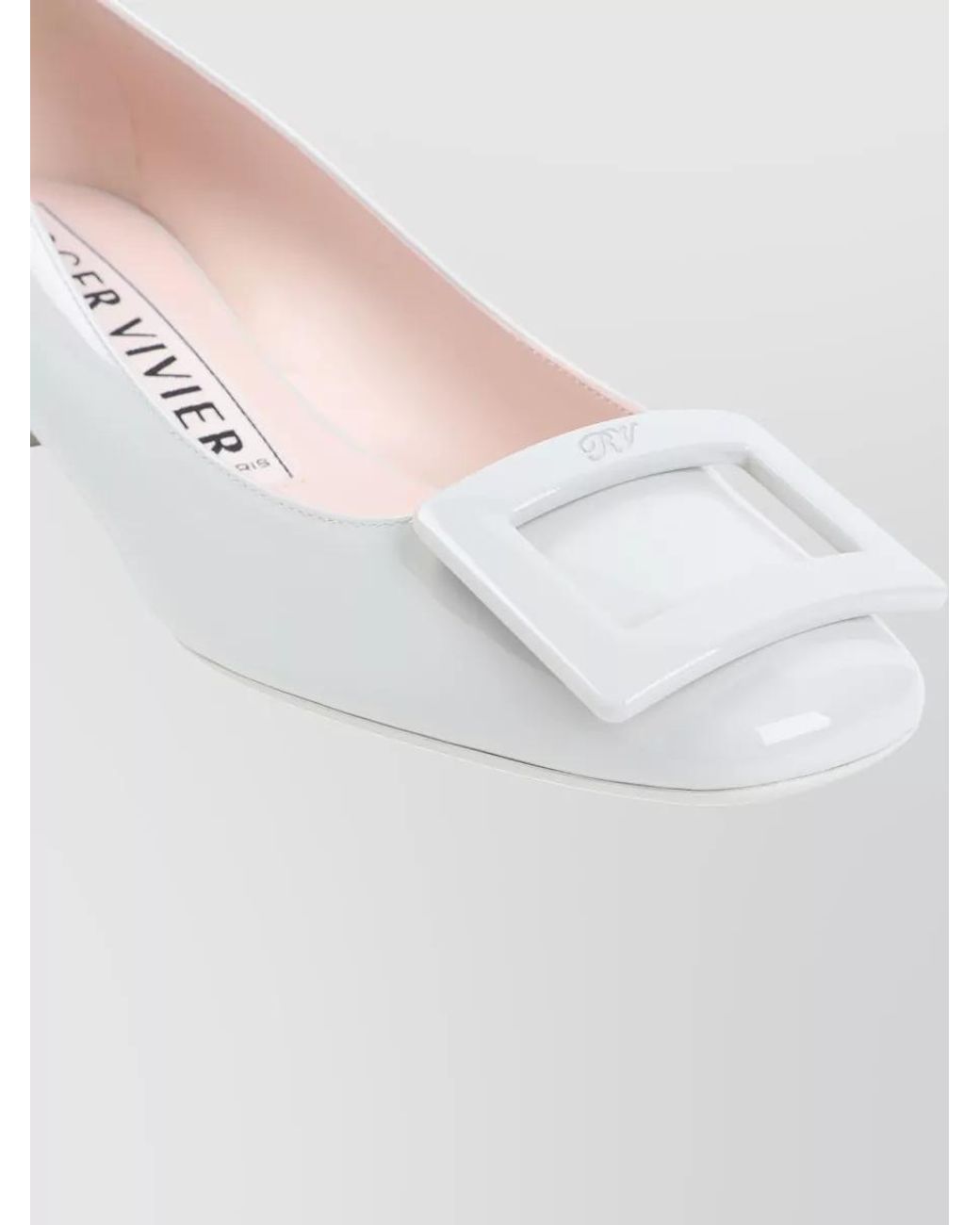 Roger Vivier White Leather Roundy Pumps