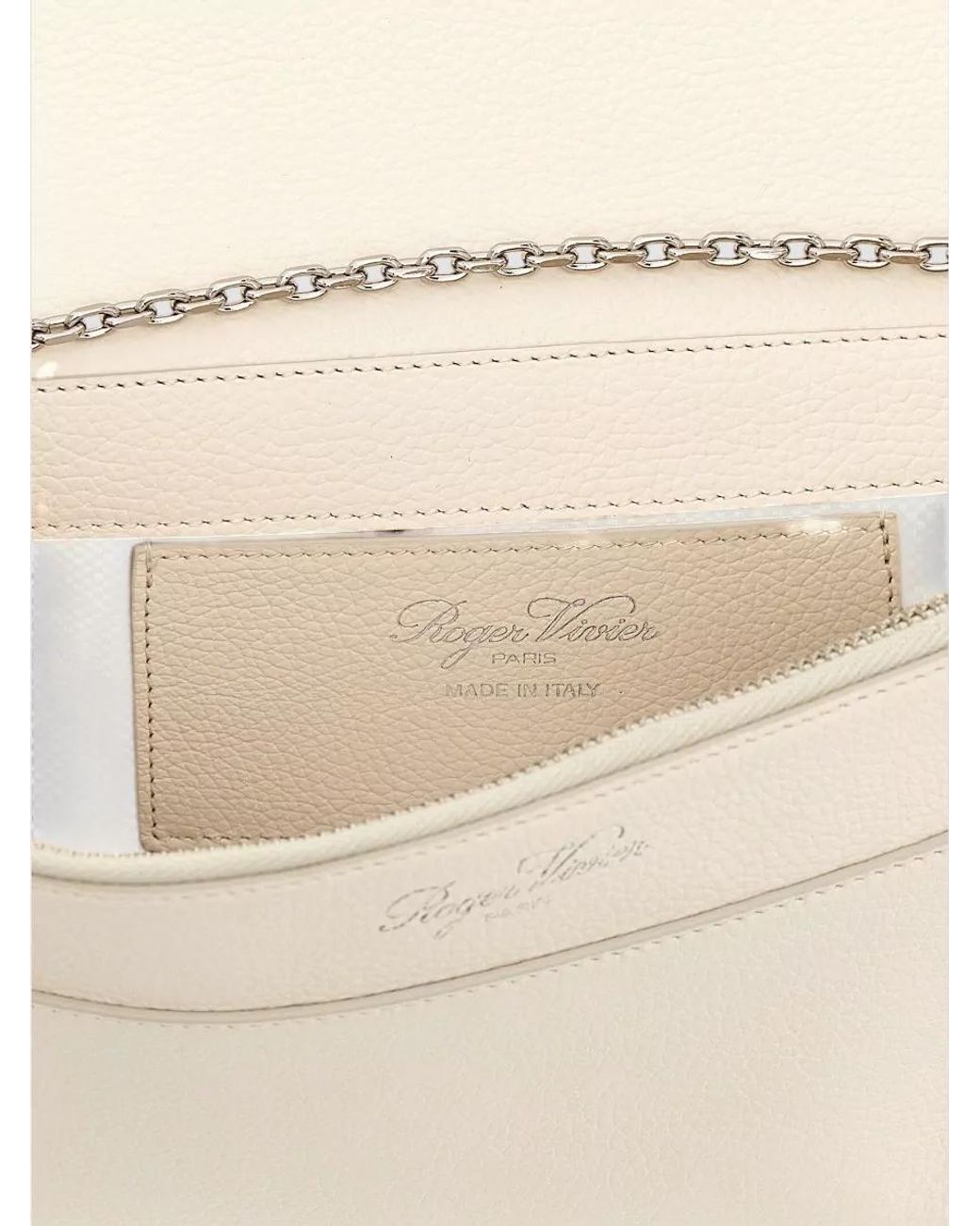 Roger Vivier Natural Leather Clutch Bag