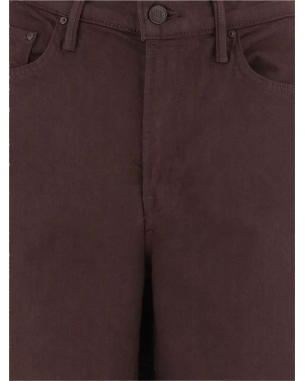Mother Brown High-Rise Wide-Leg Denim Jeans