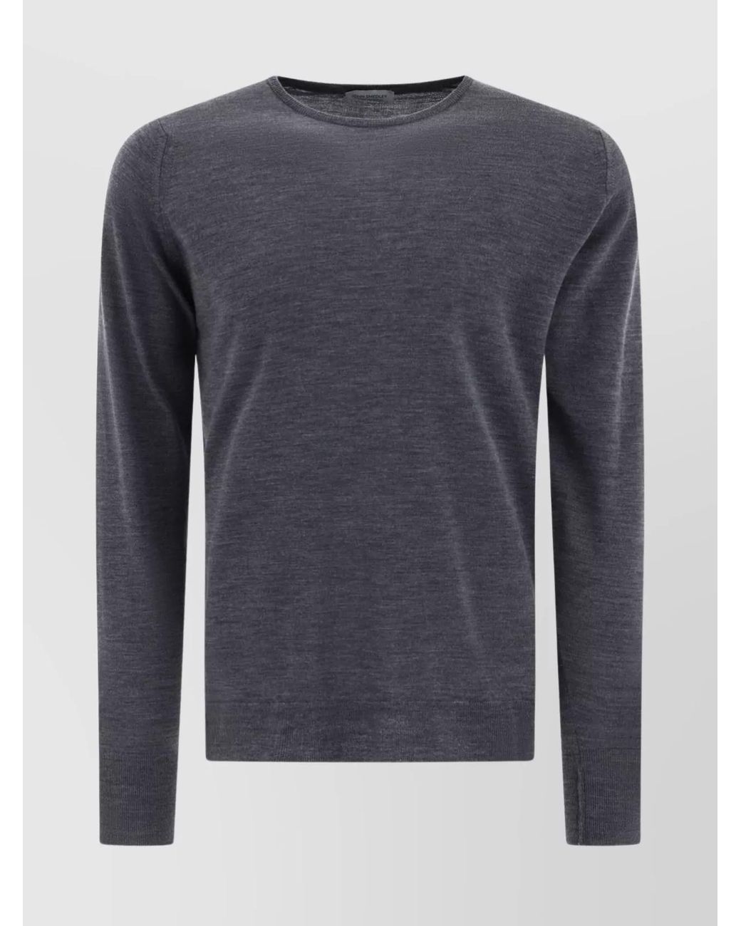 John Smedley Blue Merino Wool Crew Neck Jumper for men