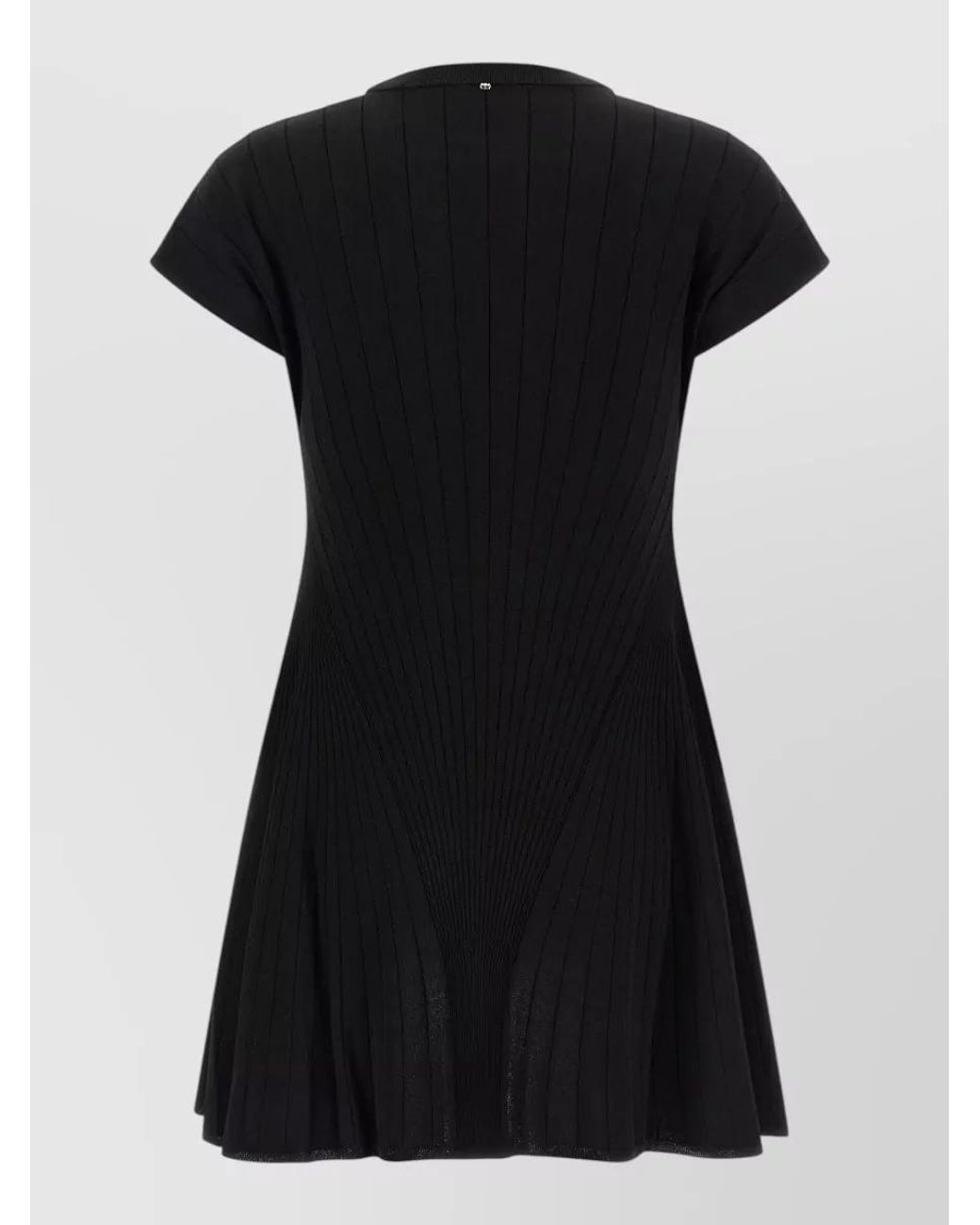 Sportmax Black Fine-Knit Jacquard Mini Dress