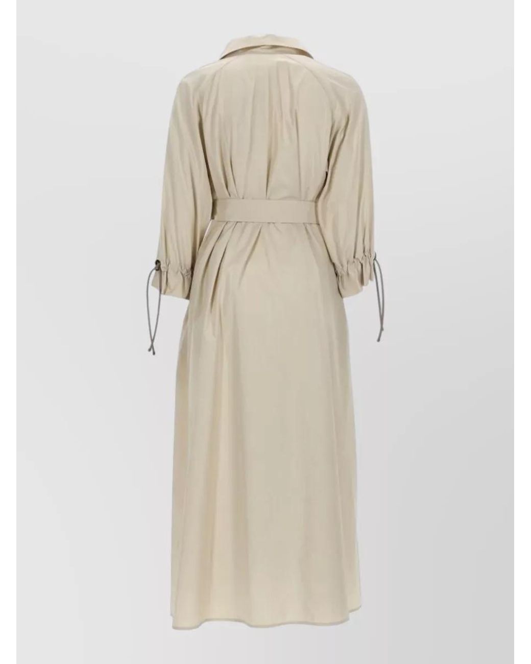 Max Mara Natural Cotton Belted Midi Dress