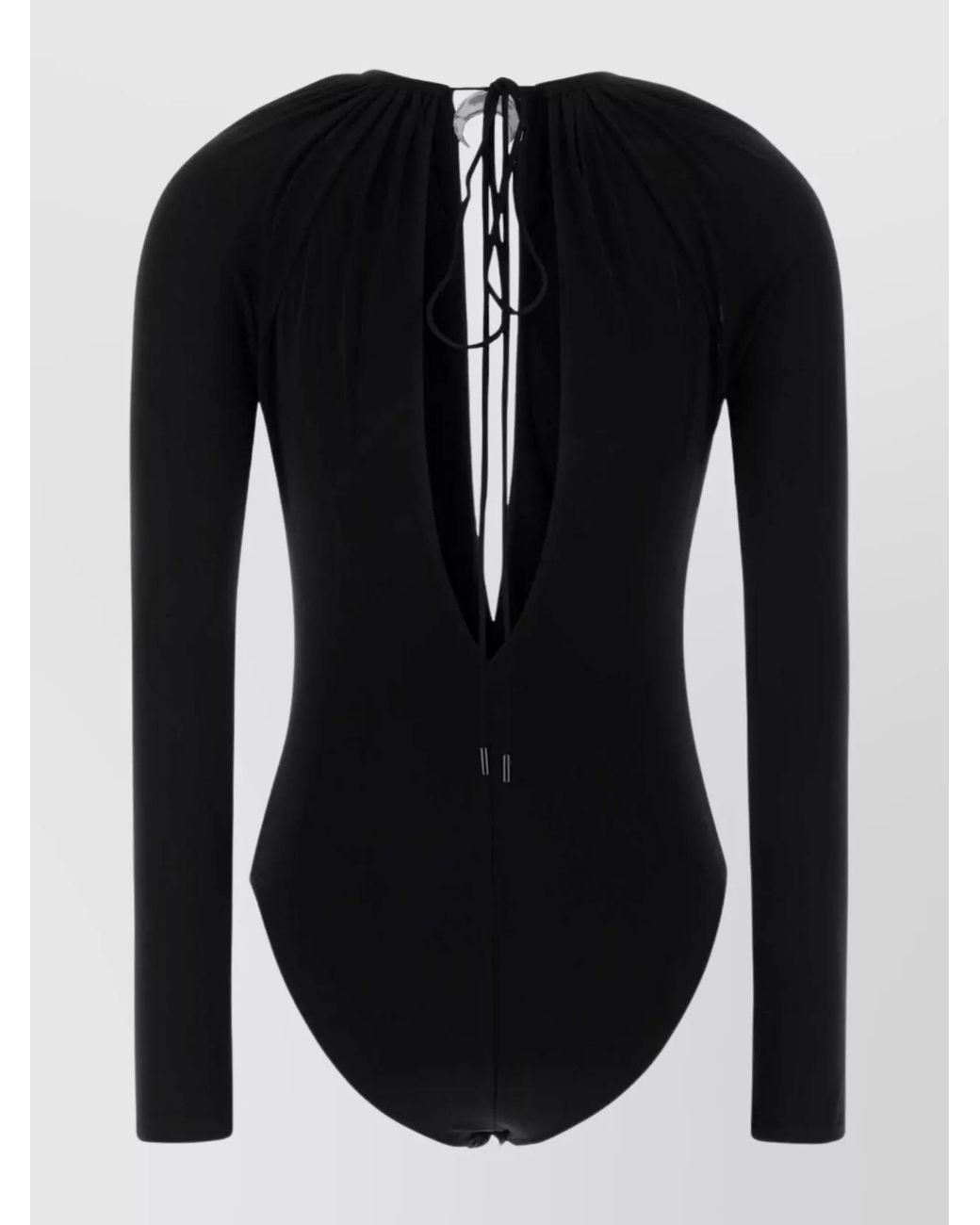 MARINE SERRE Black Cutout Long-Sleeve Bodysuit