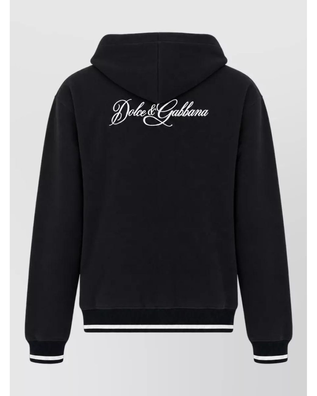 Dolce & Gabbana Black Cotton Hooded Jacket for men